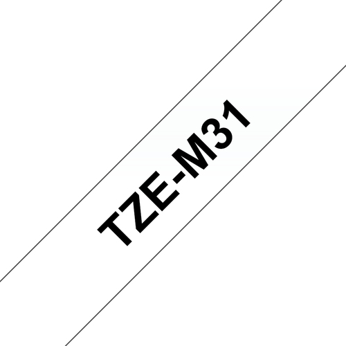 TZE-M31 LAMINATED TAPE 12MM 8M BLACK ON CLEAR MATT – Brother
