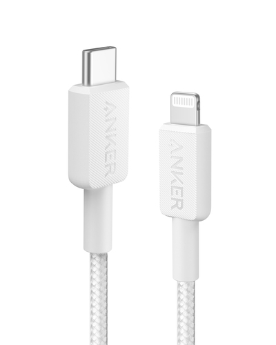 322 USB-C to LGT Cable Nylon 0.9M White – Anker