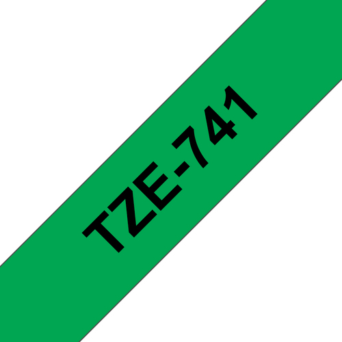 TZE-741 LAMINATED TAPE 18MM 8M BLACK ON GREEN – Brother