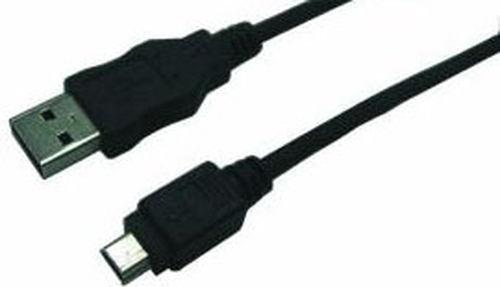 USB 2.0 cable, USB-A/M to Mini-USB/M, black, 1.8 m – LogiLink