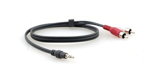 3m 3.5mm Male to 2 x RCA Male Breakout Cable - Black – Kramer Electronics