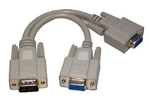 20CM HD15M-HD15F SPLIT CBL-GREY – Cables Direct