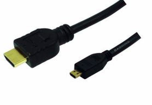HDMI cable, Micro-D/M to A/M, 4K/30 Hz, black, 2 m – LogiLink