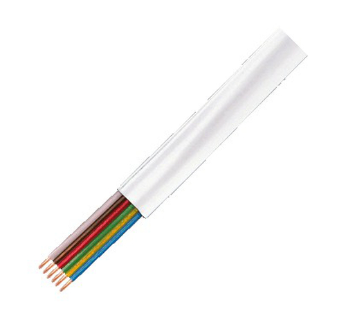 Telephone raw cable, flat, 6-wire, CCA, 6x 0.12 mm, white, 100 m – LogiLink