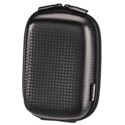 Hama Hardcase 60L Carbon Style Compact Camera Case, Belt Loop, Neck Strap, Black, 7 x 4 x 11 cm Compartment – Hama