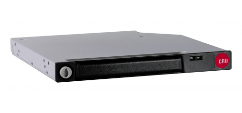 CRU DP20 SATA Complete Assembly- Fits in 12.7mm slimline optical bays- SATA 6 Gbps host connection- includes carrier for 2.5in SATA HDDs or SSDs- Black- with lock – CRU