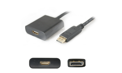 8IN DP 1.2 TO HDMI 1.3 M/F BLACK DP TO HDMI ADAPTER CABLE – AddOn