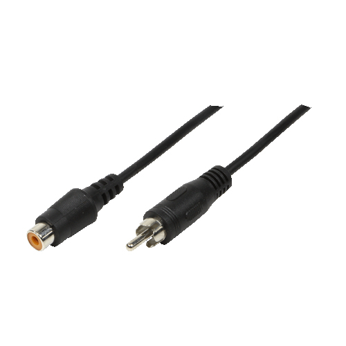 Audio cable, RCA/M to RCA/F, black, 5 m – LogiLink