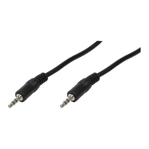 Audio cable, 3.5 mm 3-pin/M to 3.5 mm 3-pin/M, black, 3 m – LogiLink
