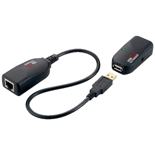 USB 2.0 Cat.5 extender, 50 m, pigtail, black – LogiLink