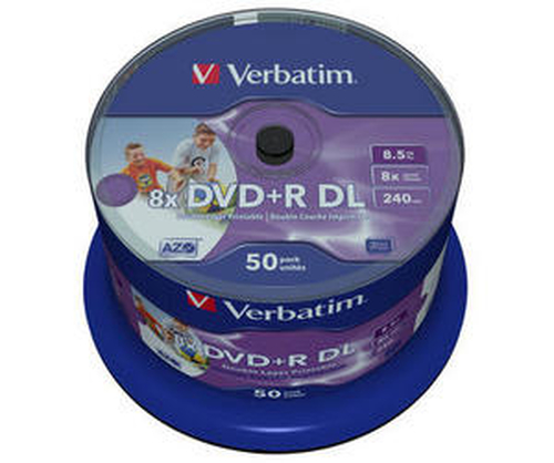Verbatim DVD+R 8x DL Printable 50pk – Verbatim