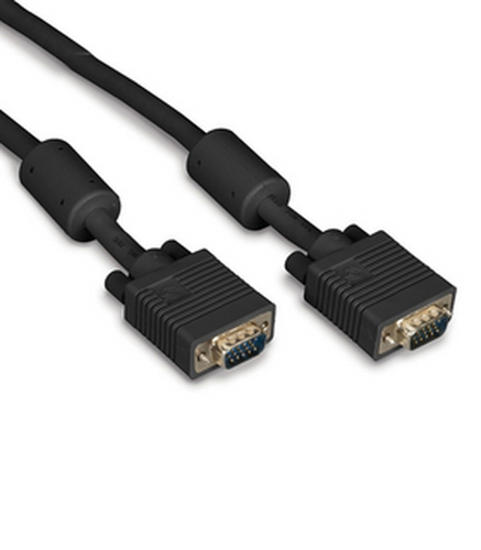 VGA VIDEO CABLE W/ FERRITE CORE BLACK 10FT – Black Box