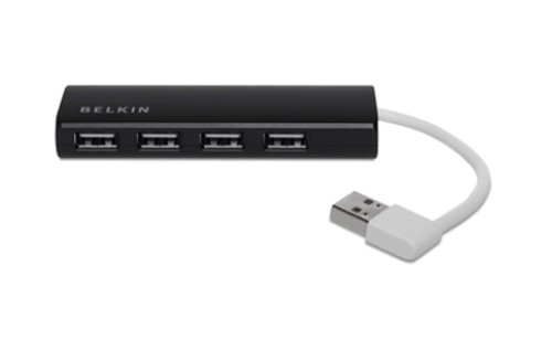 HUB 4PORT USB 2.0 TRAVEL SLIM STYLE/ BLACK – Belkin Components