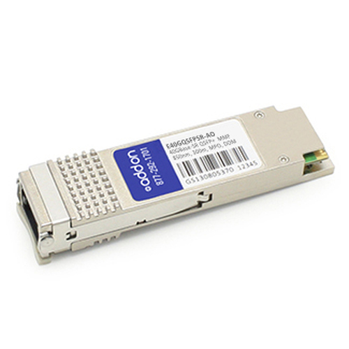 Intel E40GQSFPSR Compatible TAA Compliant 40GBase-SR4 QSFP+ Transceiver (MMF; 850nm; 300m; MPO; DOM) – AddOn