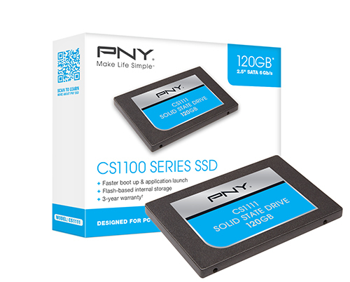 PNY 120GB CS1000 Series 2.5'' SATA 6Gbps SSD; 300MB/s write; 430MB/s Read – PNY