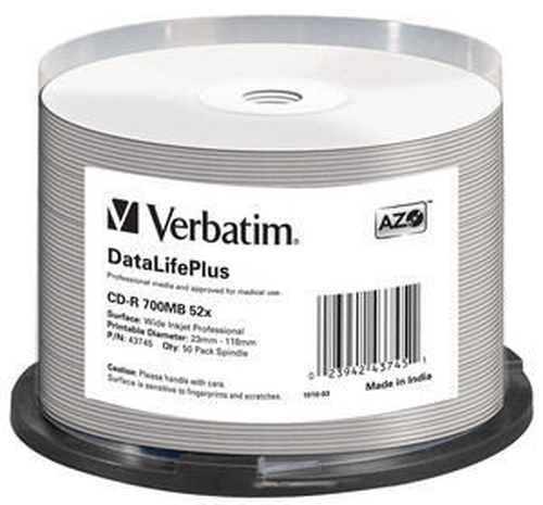 Verbatim CD-R 700MB 52X 50pk DataLife+ – Verbatim