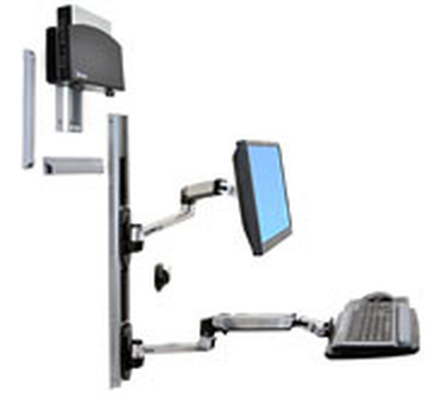 LX ARM II WM LCD KB WITH CP POLISHED ALUMUM – Ergotron