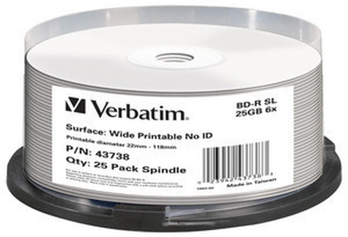 Verbatim 25GB BD-R SL Printable 25pk – Verbatim
