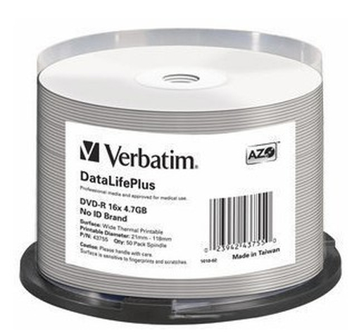 Verbatim DVD-R 4.7GB 16x Print 50pk – Verbatim