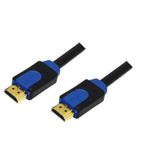 HDMI cable, A/M to A/M, 4K/30 Hz, black/blue, 10 m – LogiLink