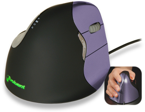 An Evoluent product. The VMOUS4RS is a SMALL RIGHT HANDED Evoluent VerticalMouse. Patented design that supports your hand in a relaxed handshake position- and eliminates the arm twisting required by ordinary mice. The 4 is the latest evolution of this awa – Evoluent