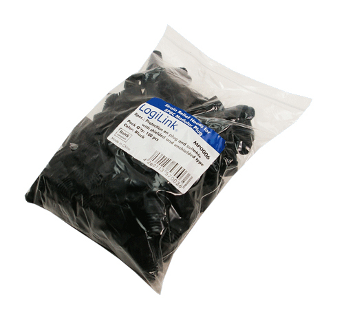 Modular RJ45 Plug Cable Boot 5,8mm, black, 100 pcs. – LogiLink