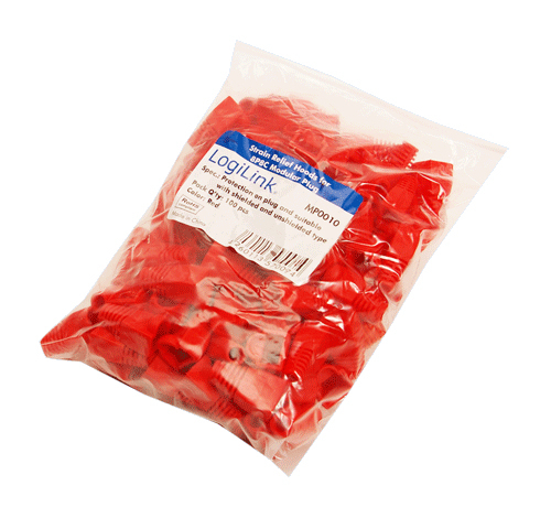 Modular RJ45 Plug Cable Boot 5,8mm red, 100 pcs. – LogiLink