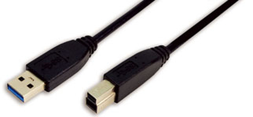 USB 3.0 cable, USB-A/M to USB-B/M, black, 3 m – LogiLink