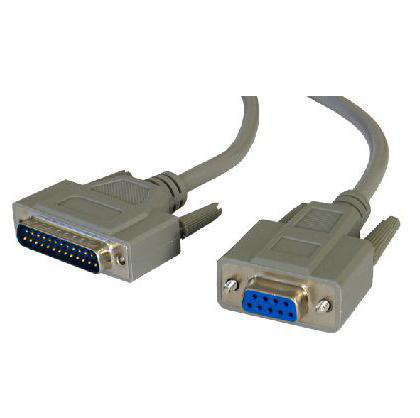 2M SERIAL PRINTER CABLE DB9F-DB25M GREY – Cables Direct