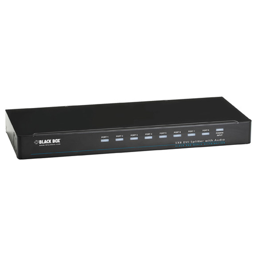 1 X 8 DVI-D SPLITTER WITH AUDIO AND HDCP – Black Box