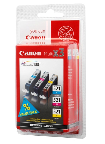 CLI-521 C/M/Y PACK SEC VALUE PACK BLISTERED – Canon