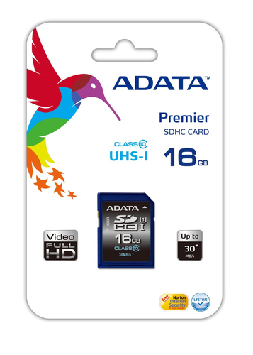 16GB SDHC Class 10 – Adata