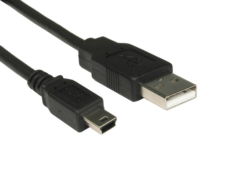 0.5M USB 2.0 AM-MINI B 5 PIN BLK CBL – Cables Direct