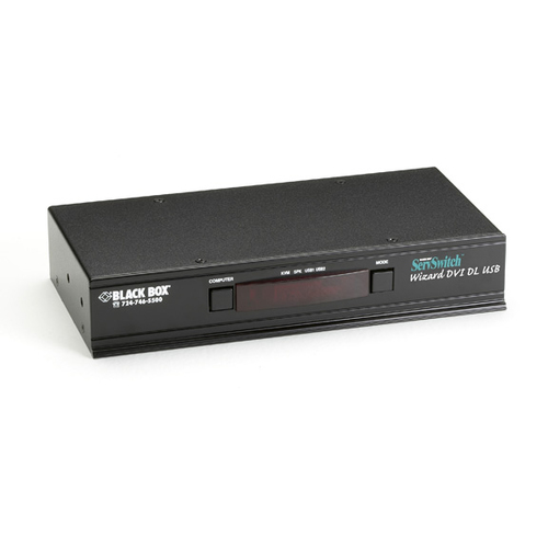 4 PORT DUAL LINK KVM DVI; USB + AUDIO – Black Box