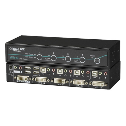 4-PORT USB/DVI/AUDIO DT SERIES KVM SWITCH – Black Box