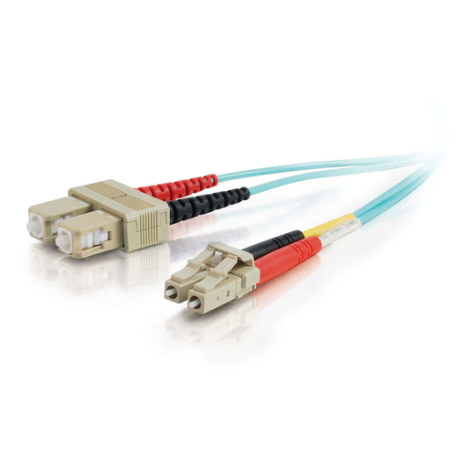 2m LC-SC 10Gb 50/125 OM3 Duplex Multimode PVC Fibre Optic Cable (LSZH) - AquaLSZH rated fibre optic cable designed for 10GBase-SR and 10GBase-LRM ports and equipment – Legrand