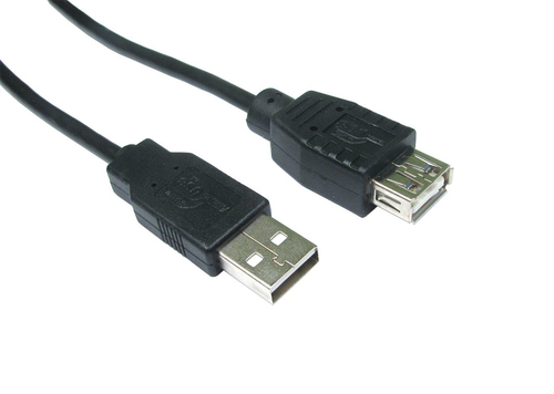 1.8M USB 2.0 EXT CABLE A-M - A-F BLACK – Cables Direct
