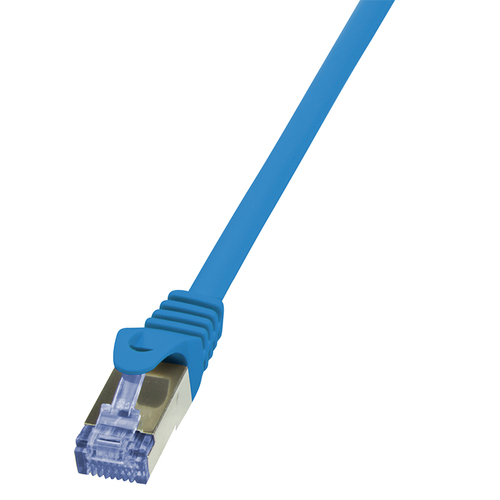 Patch Cable Cat.6A S/FTP blue 0,25m, PrimeLine – LogiLink