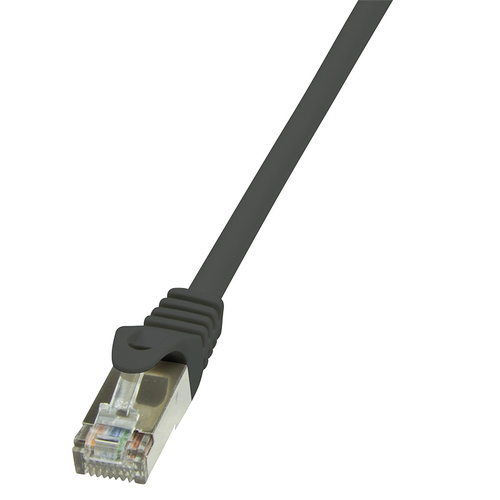 Patch Cable Cat.6 F/UTP 3,00m black, EconLine – LogiLink