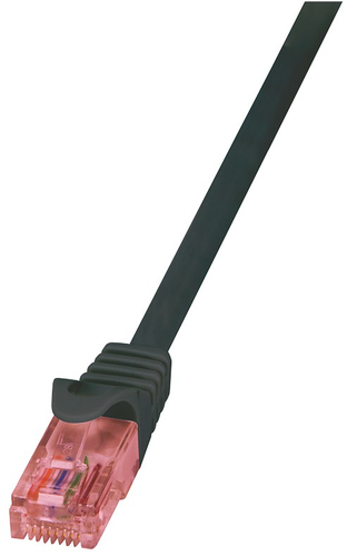 Patch Cable Cat.6 U/UTP BC black, 0,50m PrimeLine – LogiLink