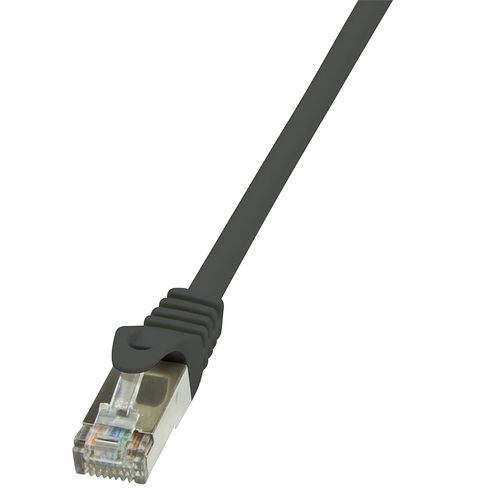 Patch Cable Cat.6 F/UTP 7,50m black, EconLine – LogiLink