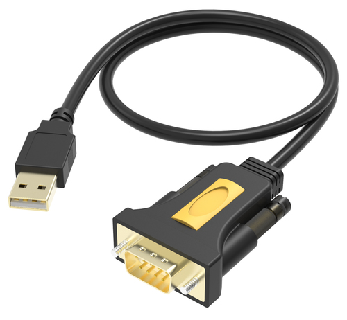 VISION Professional installation-grade USB-A to Serial RS-232 adapter - LIFETIME WARRANTY - works with mac and pc - installed as standard com port - 480 mbps - voltage to 5v - supports all data signals - USB-A 2.0 (M) to 9-Pin D-Sub (M) - driver on USB ad – Vision