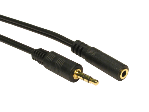 CDL 5m 3.5mm Stereo Ext - Black – Cables Direct