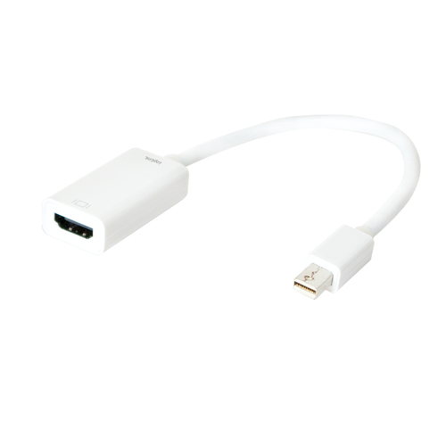 DisplayPort adapter, mDP/M to HDMI-A/F, 4K/30 Hz, white, 0.15 m – LogiLink